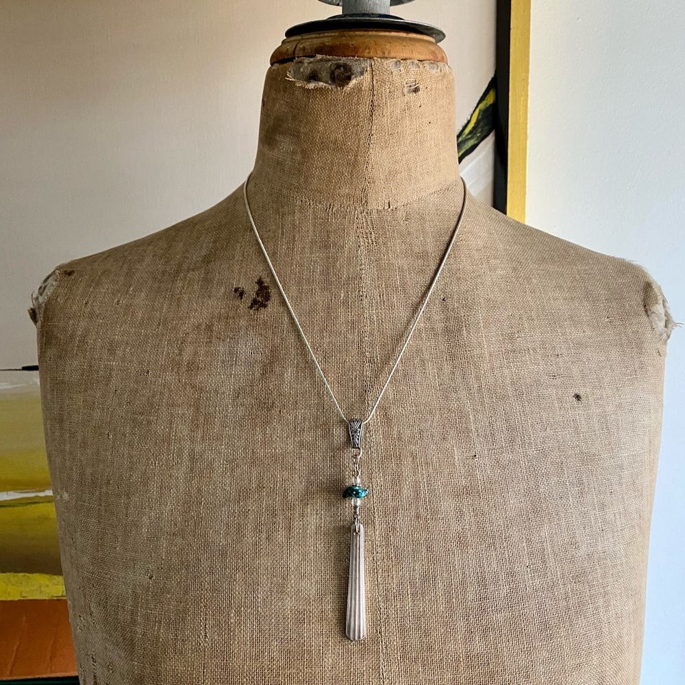 Sterling silver necklace with turquoise stone